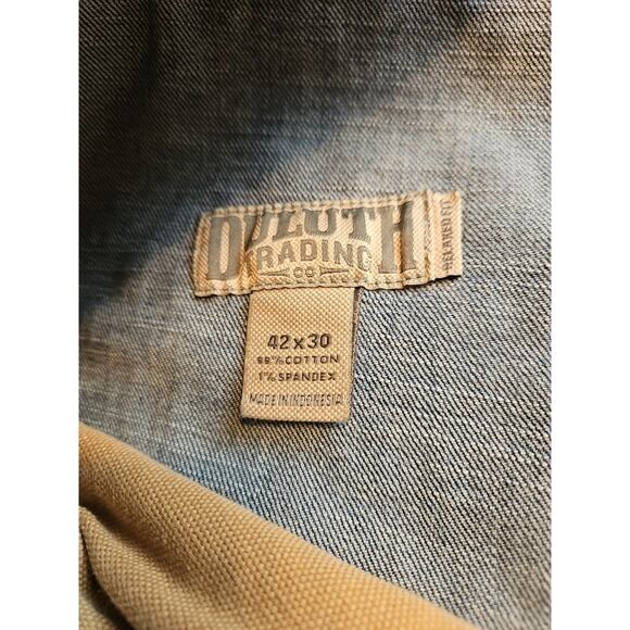 Duluth Mens Jeans 42 X 30 Blue Denim Mid-Rise Straight Leg Flex Ballroom - Picture 11 of 12